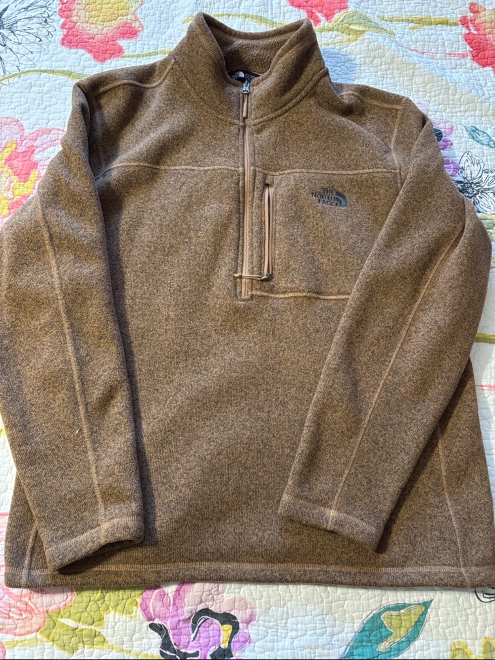 The North Face Men's Brown Zip-Up Fleece Pullover